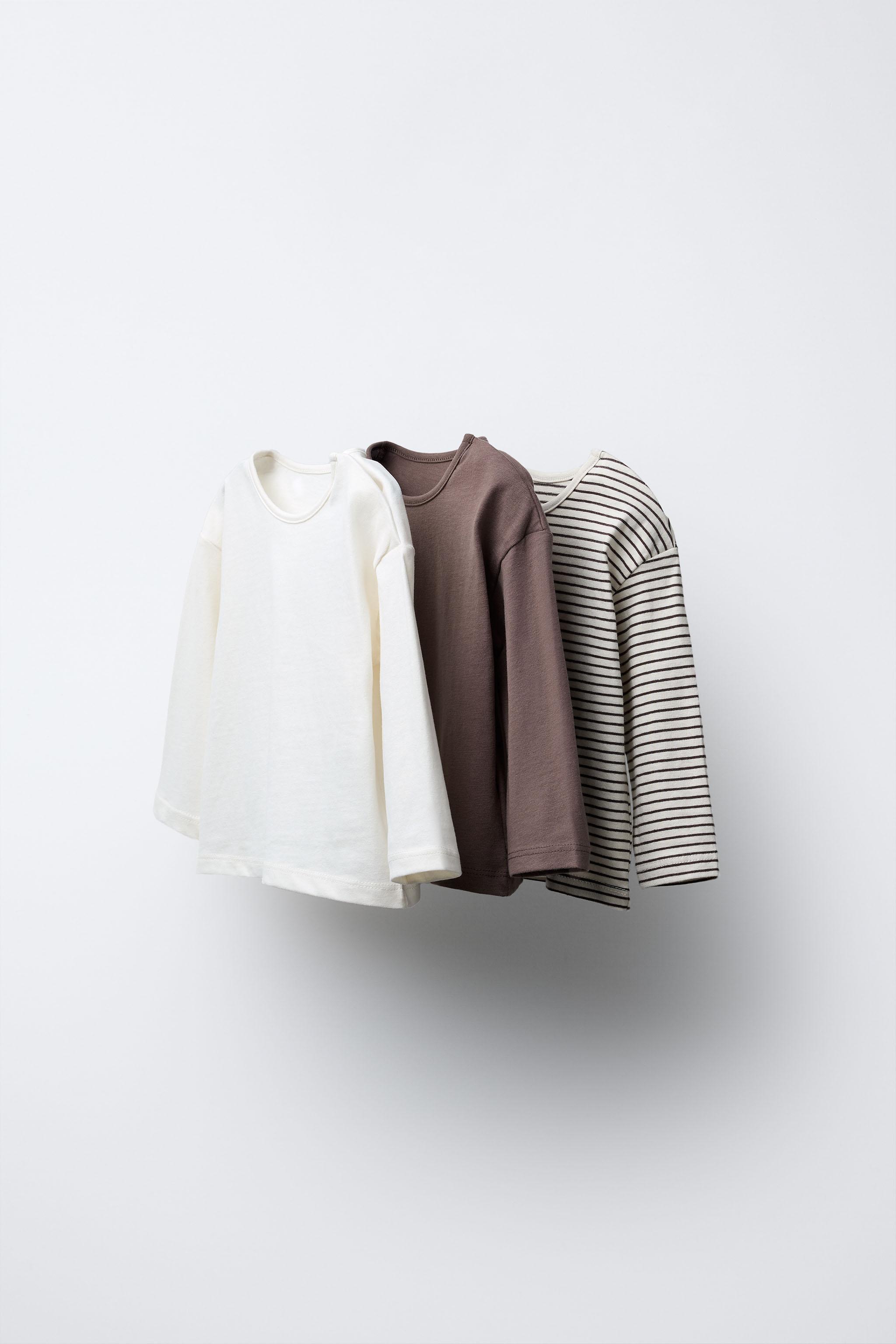 THREE-PACK OF SOLID AND STRIPED T-SHIRTS